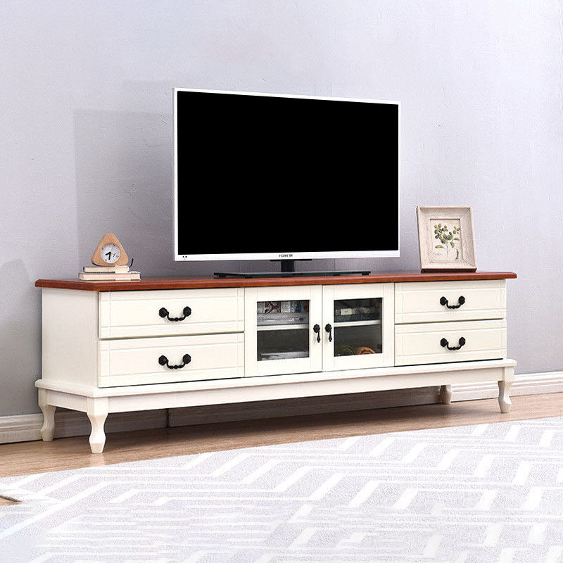 Traditional TV Console Wooden TV Media Console with 4 Drawers