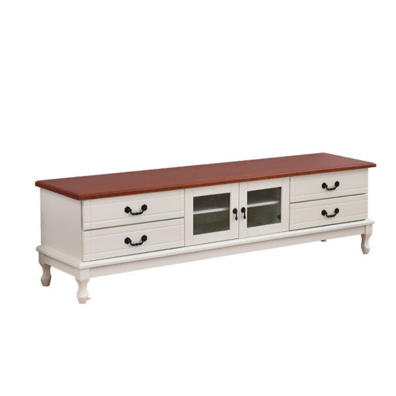 Traditional TV Console Wooden TV Media Console with 4 Drawers