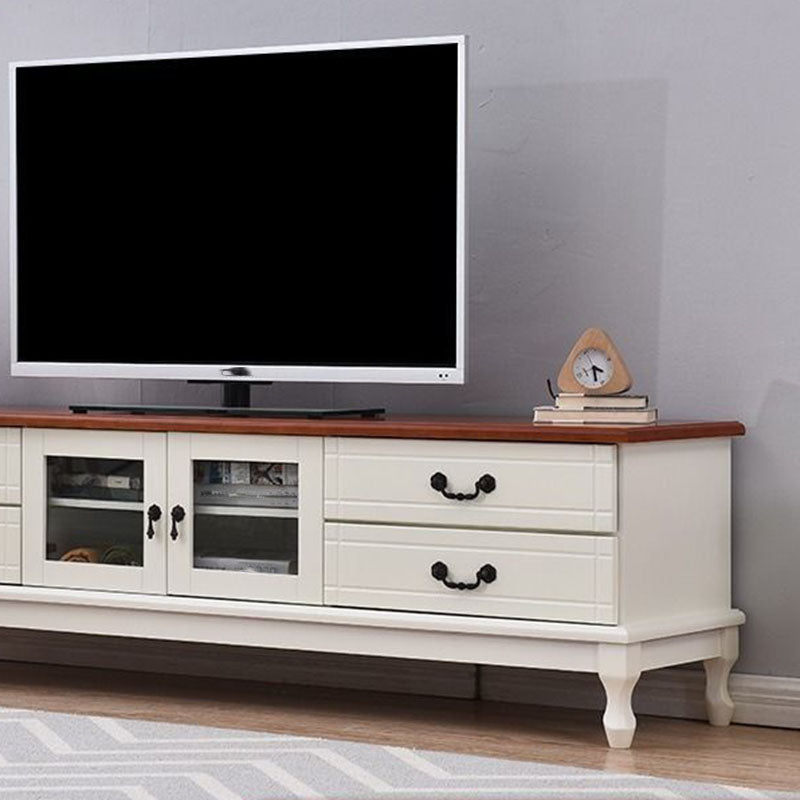 Traditional TV Console Wooden TV Media Console with 4 Drawers