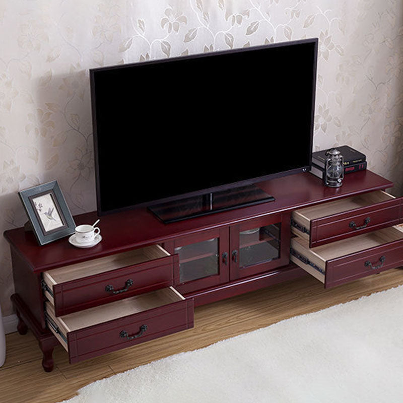 Traditional TV Console Wooden TV Media Console with 4 Drawers