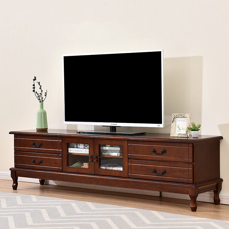 Traditional TV Console Wooden TV Media Console with 4 Drawers