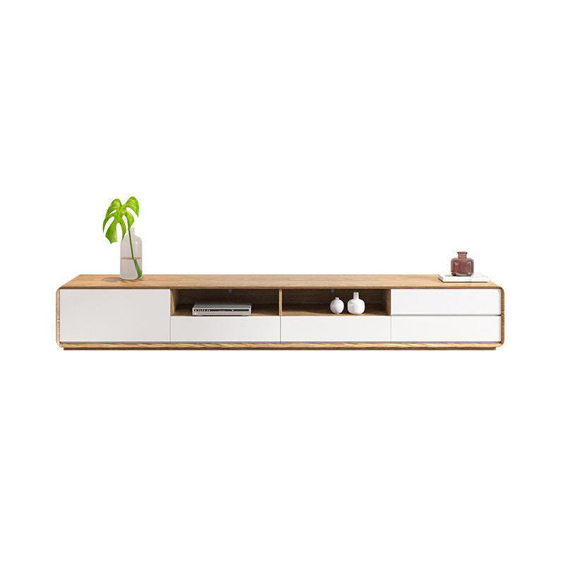 Scandinavian TV Console Wooden TV Media Console with Drawers