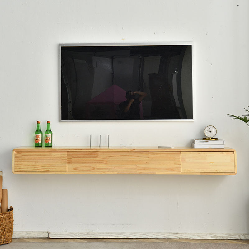 Wall-mounted TV Console Solid Wood TV Media Console with Drawers