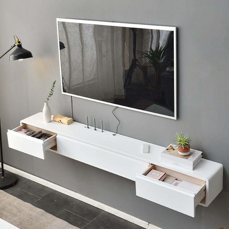 Wall-mounted TV Console Solid Wood TV Media Console with Drawers