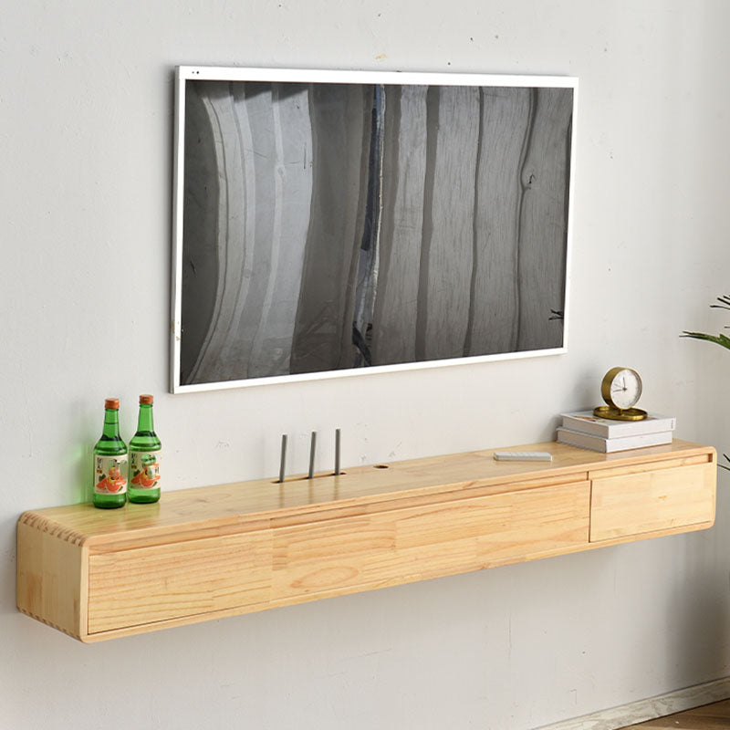 Wall-mounted TV Console Solid Wood TV Media Console with Drawers