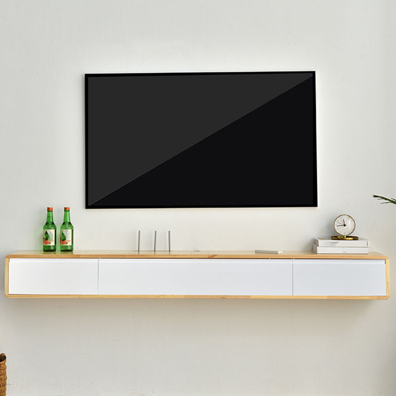 Wall-mounted TV Console Solid Wood TV Media Console with Drawers