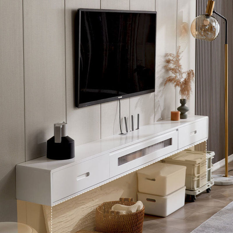 Contemporary TV Console Solid Wood TV Media Console with Drawers