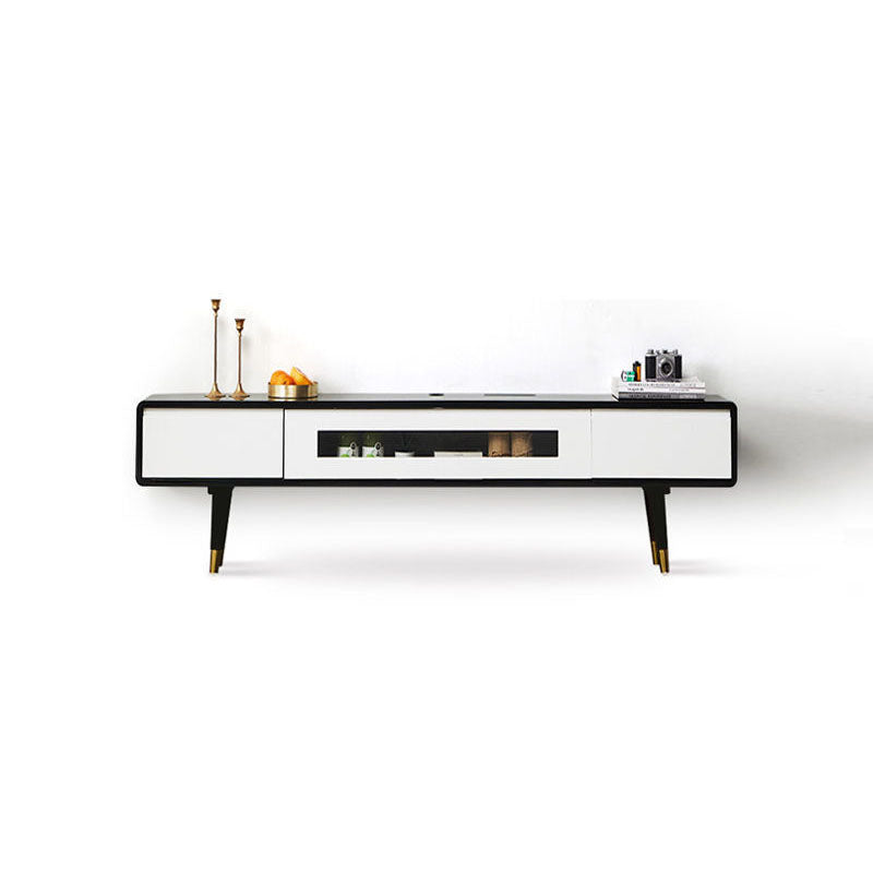 Scandinavian TV Console Solid Wood TV Media Console with Drawers