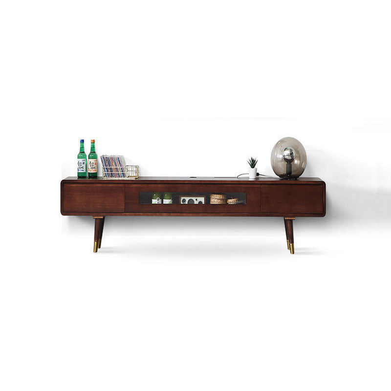 Scandinavian TV Console Solid Wood TV Media Console with Drawers