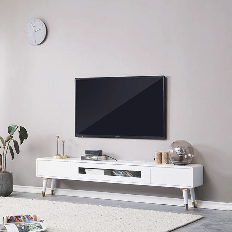 Scandinavian TV Console Solid Wood TV Media Console with Drawers