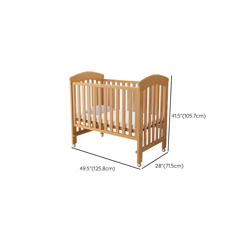 Adjustable Height Crib with Storage 2-in-1 Convertible Baby Crib