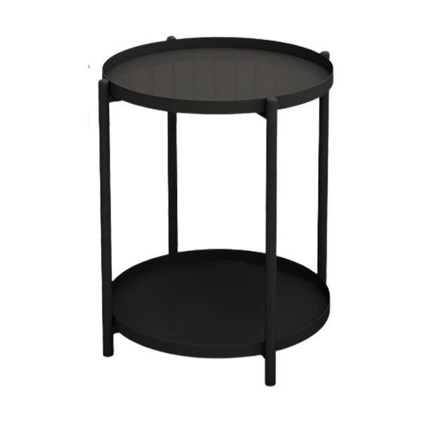 Contemporary Accent Table Nightstand Antique Finish Metal Nightstand