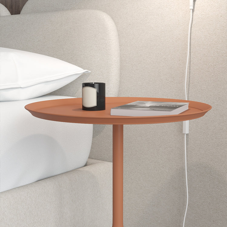 Metal Accent Table Nightstand Contemporary Bedside Cabinet for Bedroom