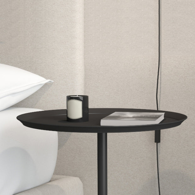 Metal Accent Table Nightstand Contemporary Bedside Cabinet for Bedroom