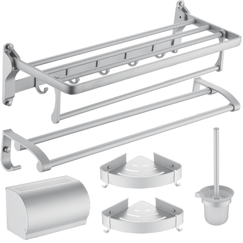 6-Piece Contemporary Bath Hardware Set Bath Shelf/Towel Bar Paper Holder Included