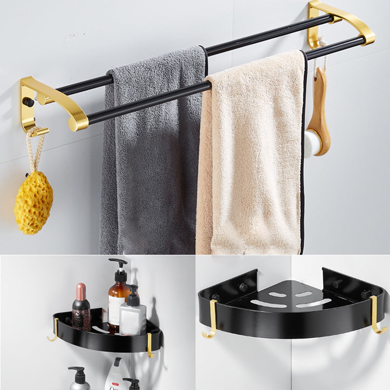 6-Piece Contemporary Bath Hardware Set Bath Shelf/Towel Bar Paper Holder Included