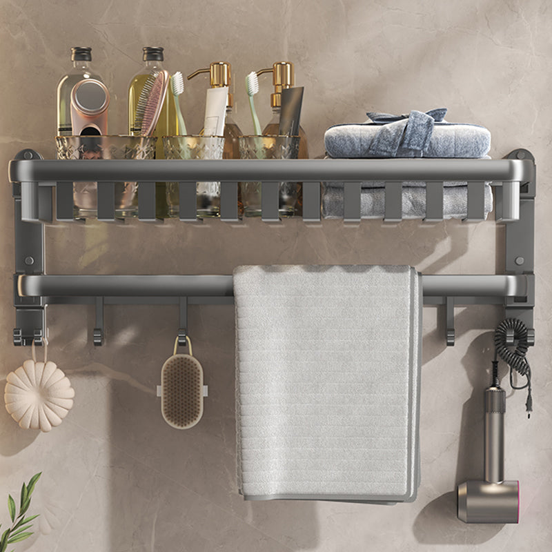 Modern Bath Hardware Set Grey Bath Shelf Paper Holder Bathroom Accessory Kit