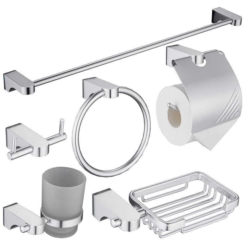 6-Piece Chrome Bathroom Accessory as Individual or as a Set with Towel Ring Bar