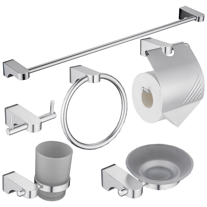 6-Piece Chrome Bathroom Accessory as Individual or as a Set with Towel Ring Bar