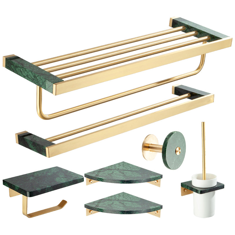 Golden Bath Hardware Set Brass& Marble Bathroom Accessory Kit