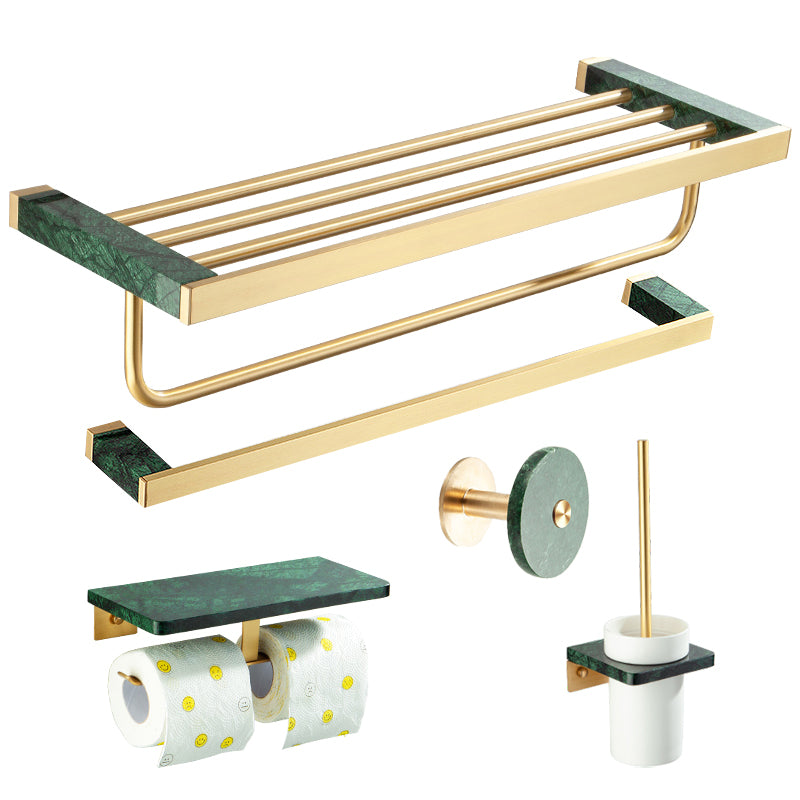 Golden Bath Hardware Set Brass& Marble Bathroom Accessory Kit