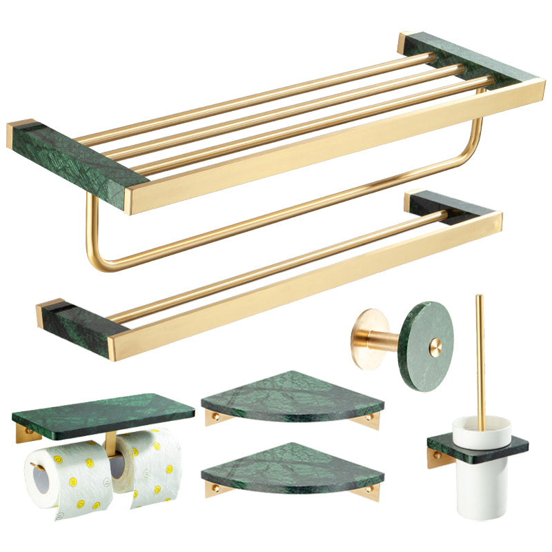 Golden Bath Hardware Set Brass& Marble Bathroom Accessory Kit