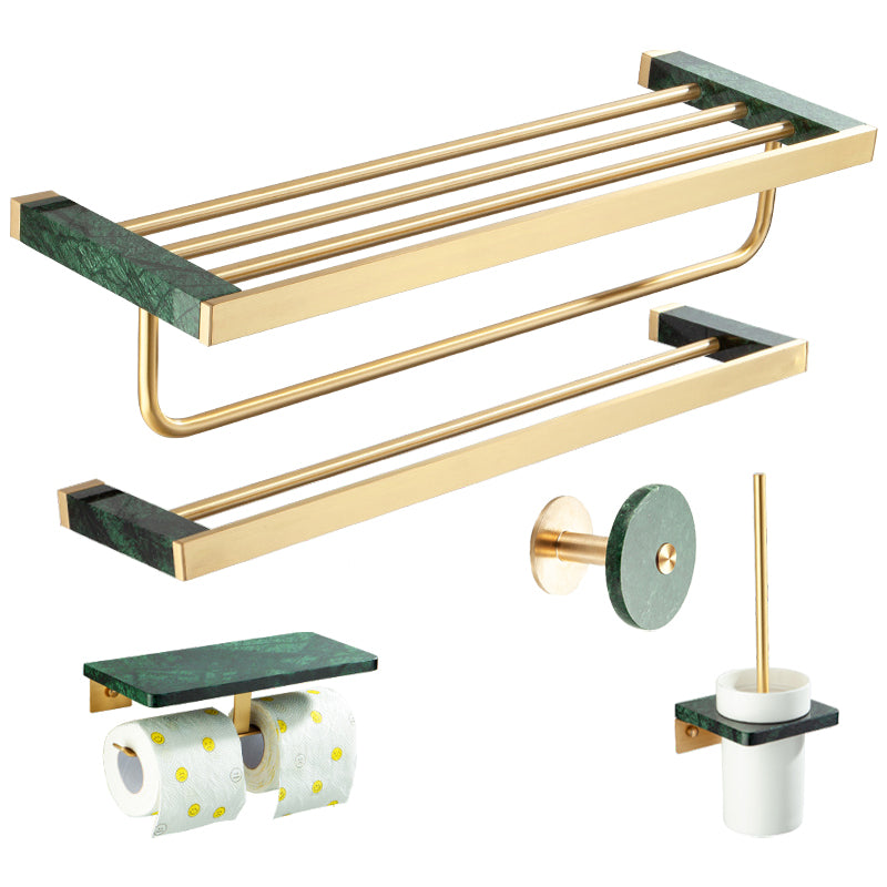 Golden Bath Hardware Set Brass& Marble Bathroom Accessory Kit