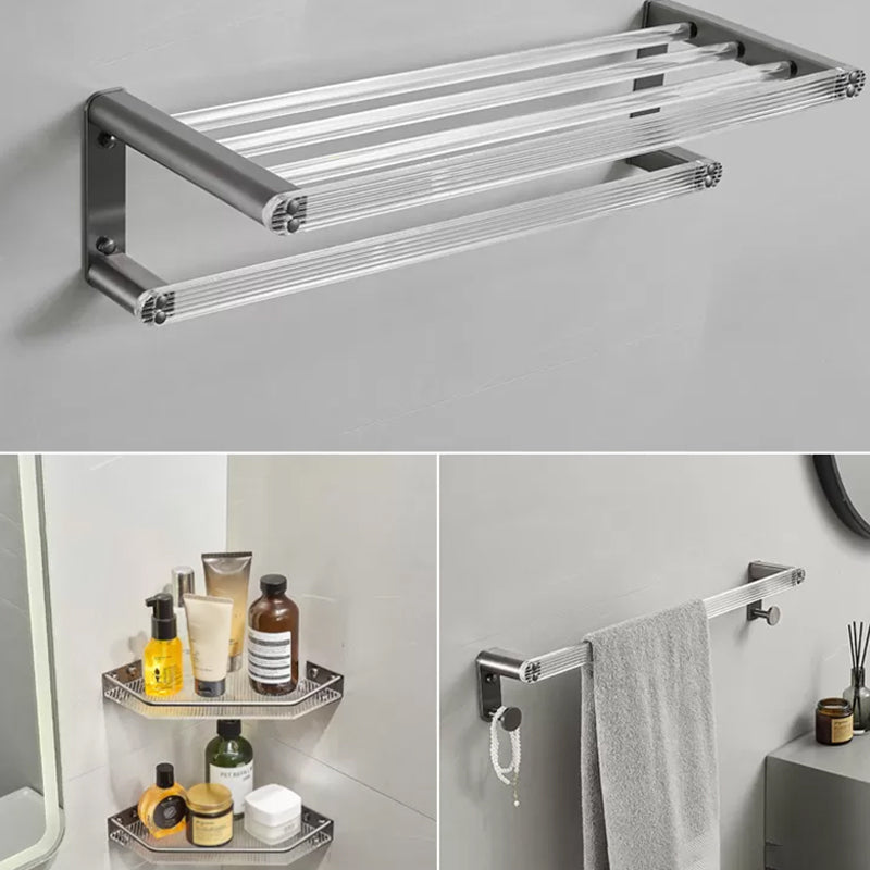 Modern Bathroom Set Grey Towel Bar Bath Shelf Bathroom Accessory Kit