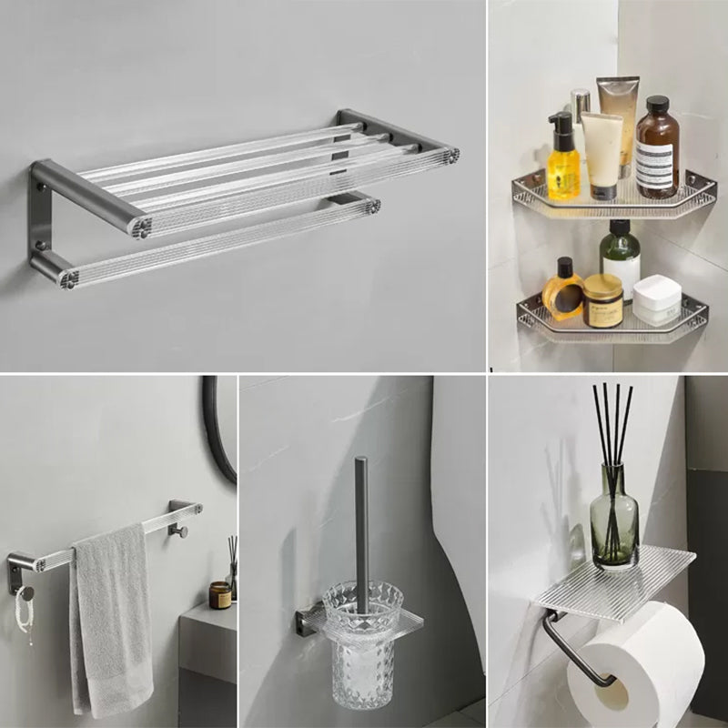 Modern Bathroom Set Grey Towel Bar Bath Shelf Bathroom Accessory Kit