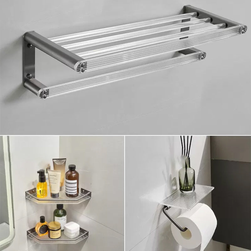 Modern Bathroom Set Grey Towel Bar Bath Shelf Bathroom Accessory Kit