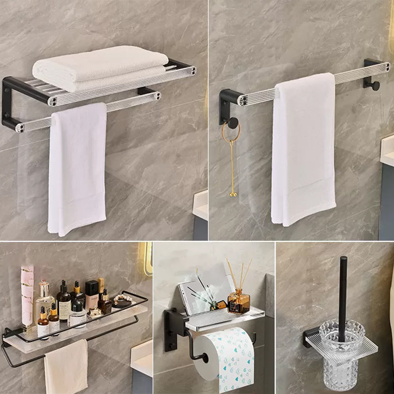 Modern Bathroom Accessory Kit Black Towel Bar Bath Shelf Bathroom Hardware Set