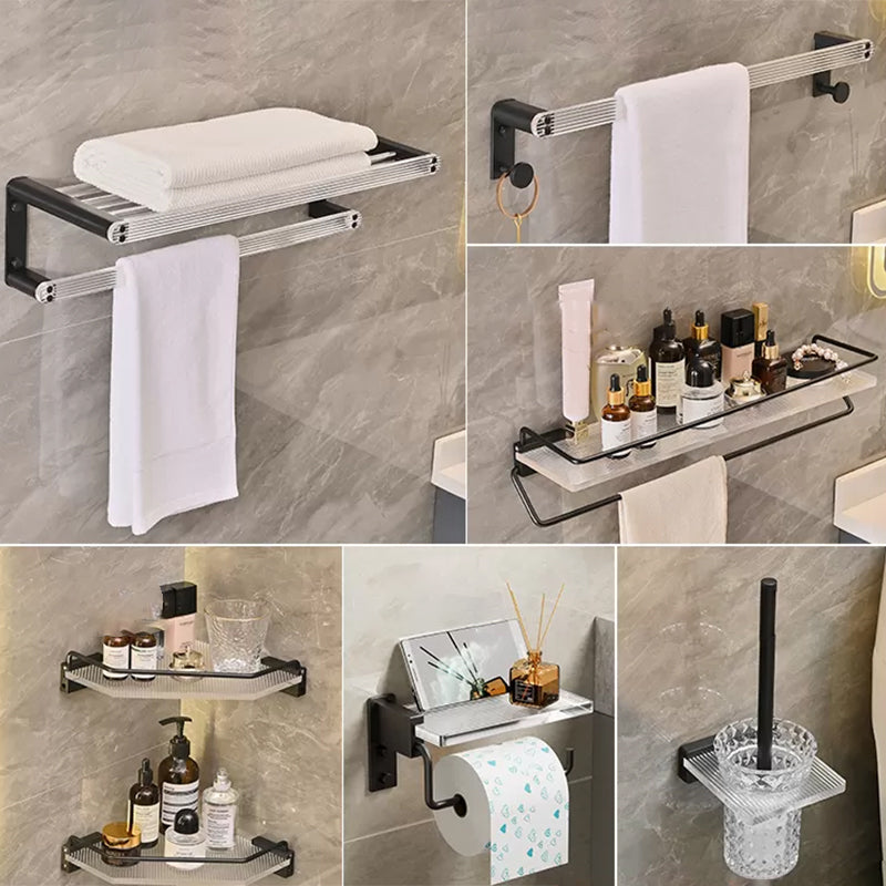 Modern Bathroom Accessory Kit Black Towel Bar Bath Shelf Bathroom Hardware Set