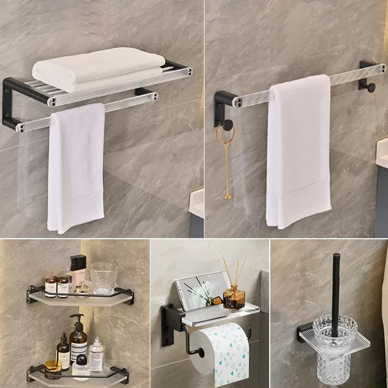 Modern Bathroom Accessory Kit Black Towel Bar Bath Shelf Bathroom Hardware Set