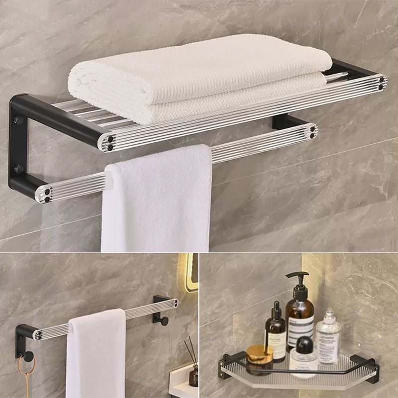 Modern Bathroom Accessory Kit Black Towel Bar Bath Shelf Bathroom Hardware Set