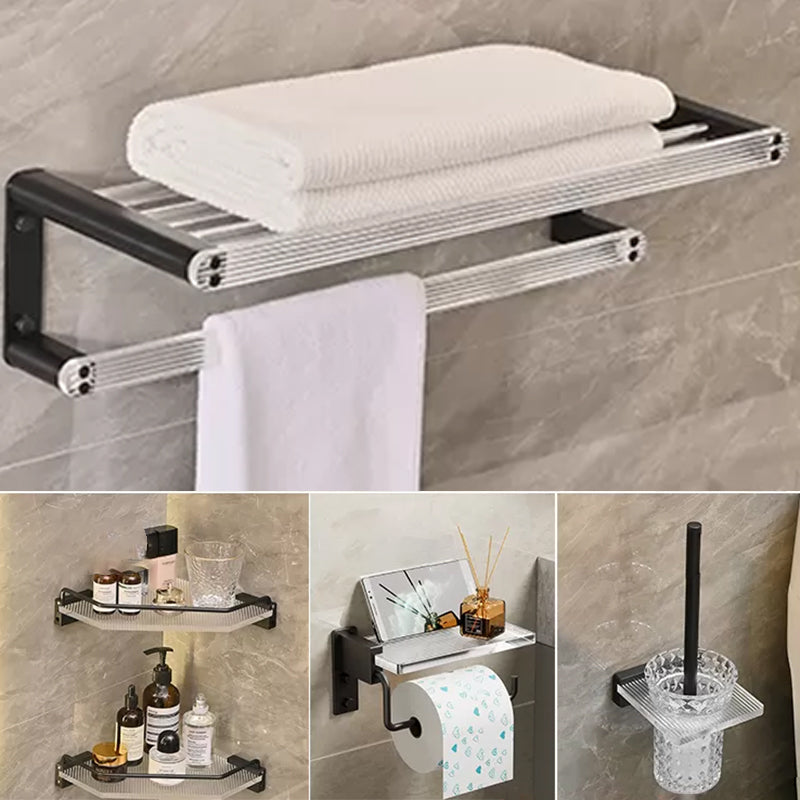 Modern Bathroom Accessory Kit Black Towel Bar Bath Shelf Bathroom Hardware Set