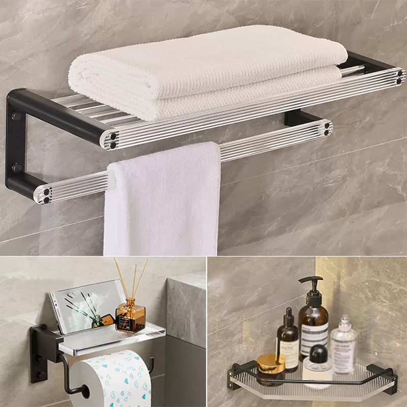 Modern Bathroom Accessory Kit Black Towel Bar Bath Shelf Bathroom Hardware Set