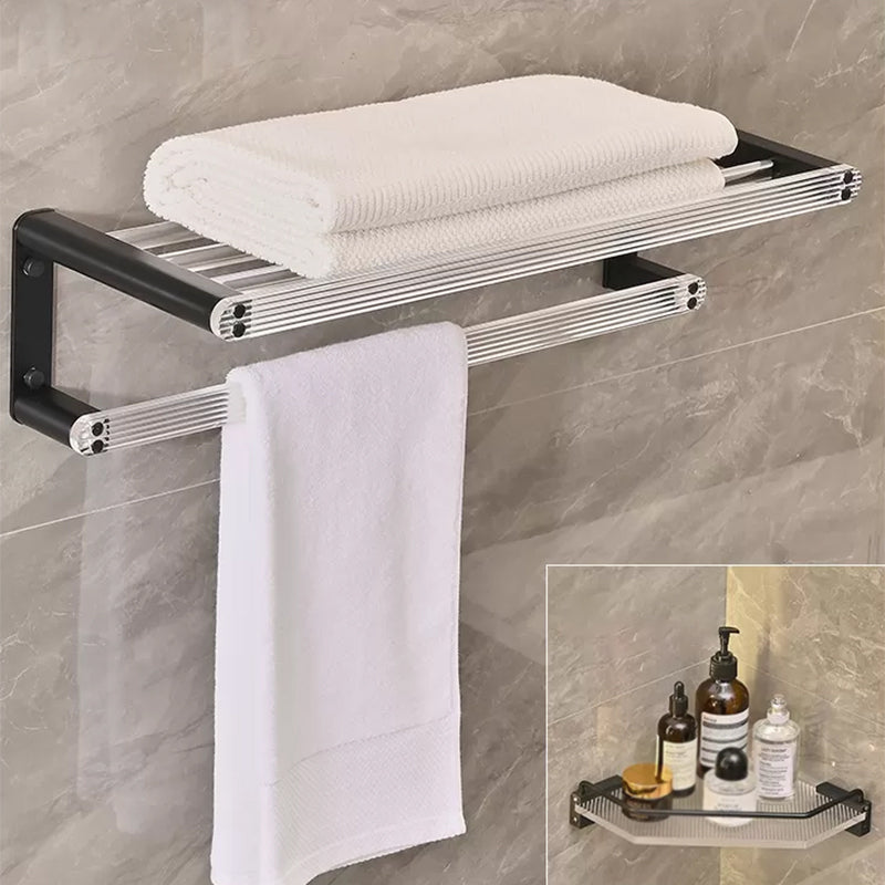 Modern Bathroom Accessory Kit Black Towel Bar Bath Shelf Bathroom Hardware Set