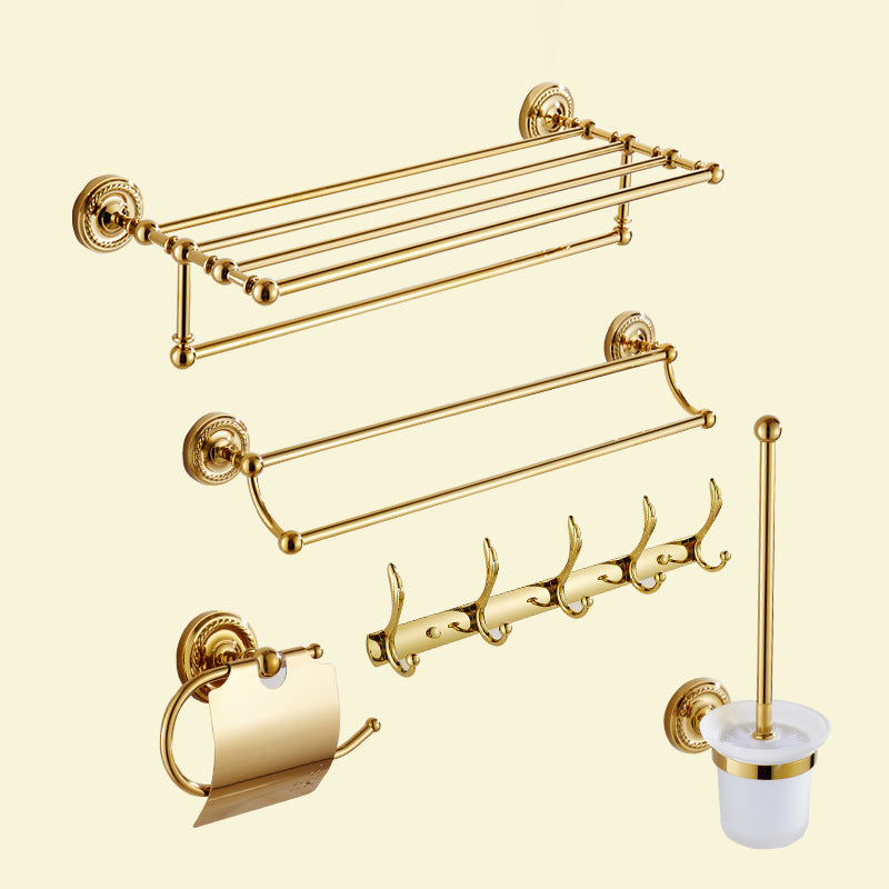 Traditional Golden Bath Hardware Set Copper Bathroom Accessory Kit