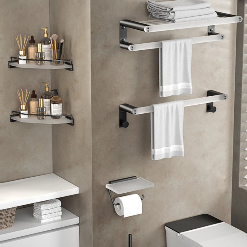 Modern Bathroom Accessory Set Bath Shelf Towel Bar Black Bath Hardware Set