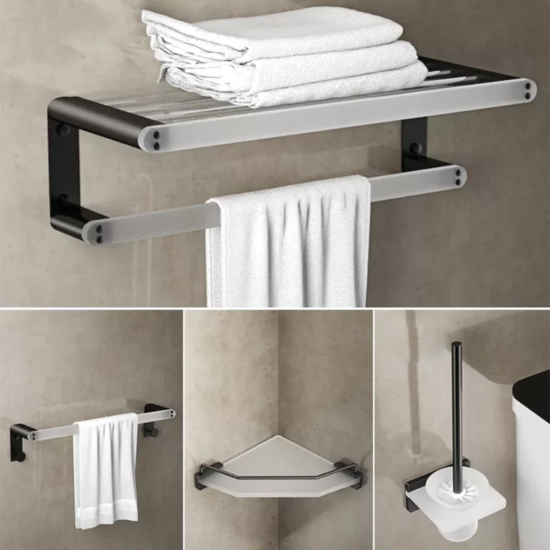 Modern Bathroom Accessory Set Bath Shelf Towel Bar Black Bath Hardware Set