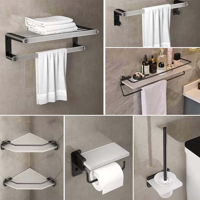 Modern Bathroom Accessory Set Bath Shelf Towel Bar Black Bath Hardware Set