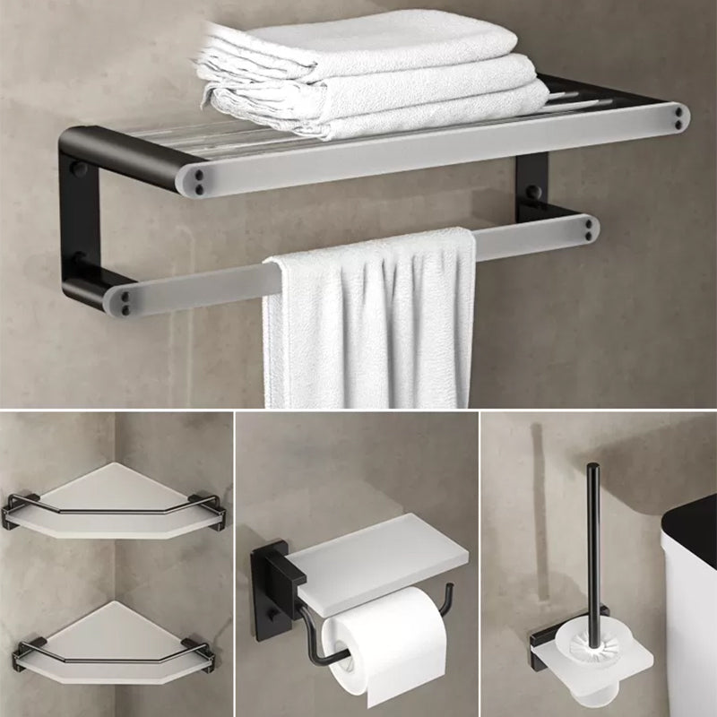 Modern Bathroom Accessory Set Bath Shelf Towel Bar Black Bath Hardware Set