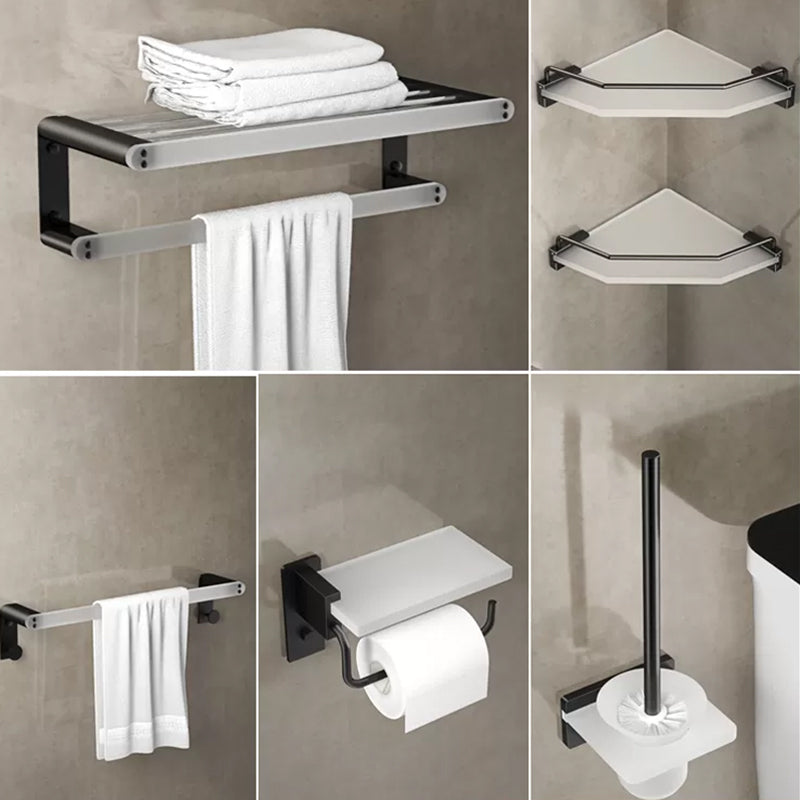 Modern Bathroom Accessory Set Bath Shelf Towel Bar Black Bath Hardware Set