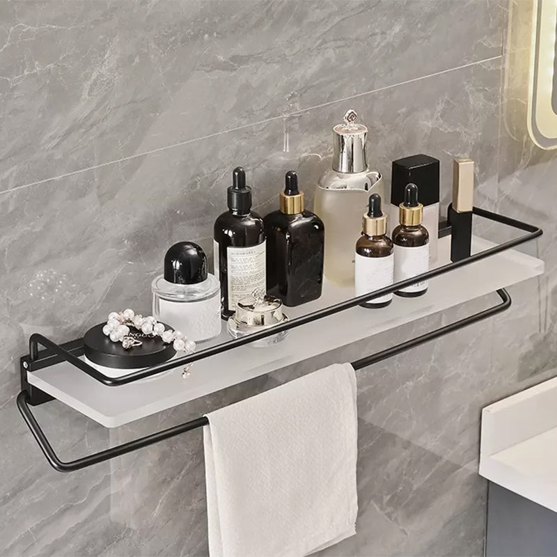 Modern Bathroom Accessory Set Bath Shelf Towel Bar Black Bath Hardware Set