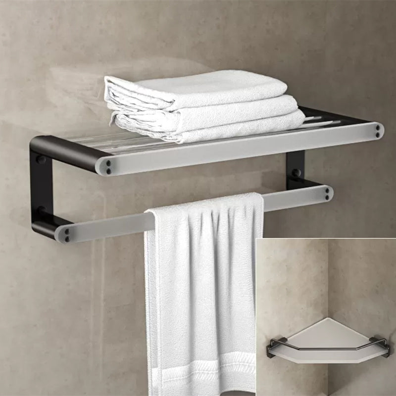 Modern Bathroom Accessory Set Bath Shelf Towel Bar Black Bath Hardware Set