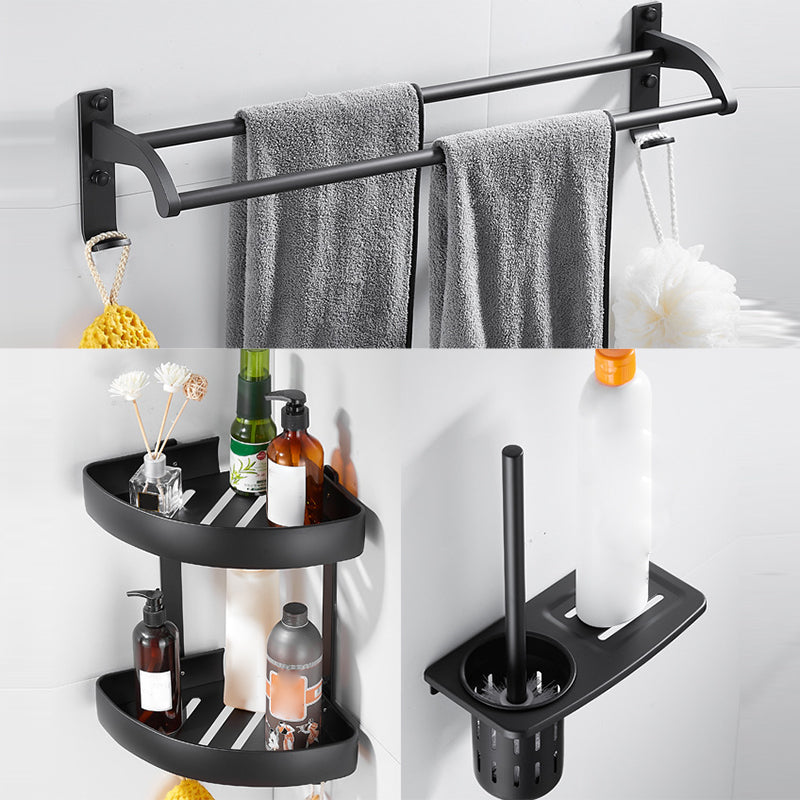 5-Piece Modern Bathroom Accessory Set with Bath Shelf/Towel Bar/Paper Holder