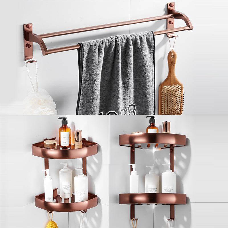 5-Piece Modern Bathroom Accessory Set with Bath Shelf/Towel Bar/Paper Holder