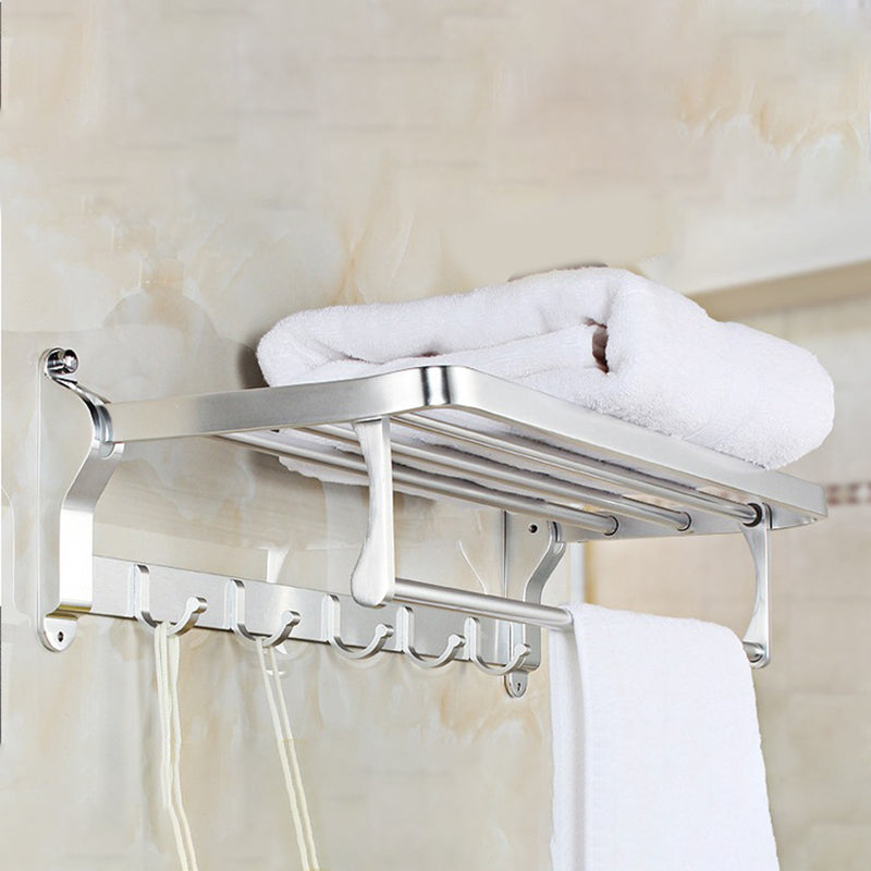 Modern 5/6-Piece Bathroom Accessory Set with Bath Shelf/Robe Hooks/Towel Bar