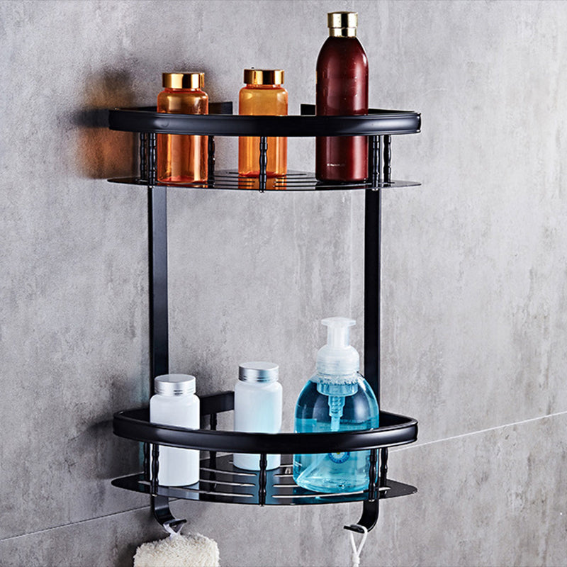 Modern 5/6-Piece Bathroom Accessory Set with Bath Shelf/Robe Hooks/Towel Bar