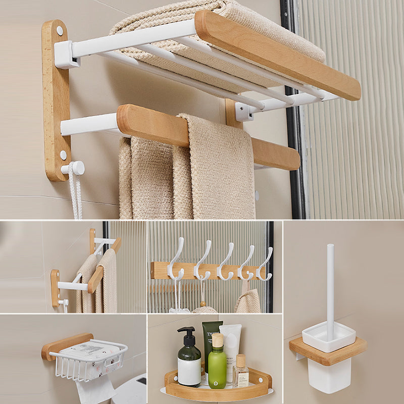 Modern Natural Bathroom Accessory As Individual Or As a Set in Solid Wood